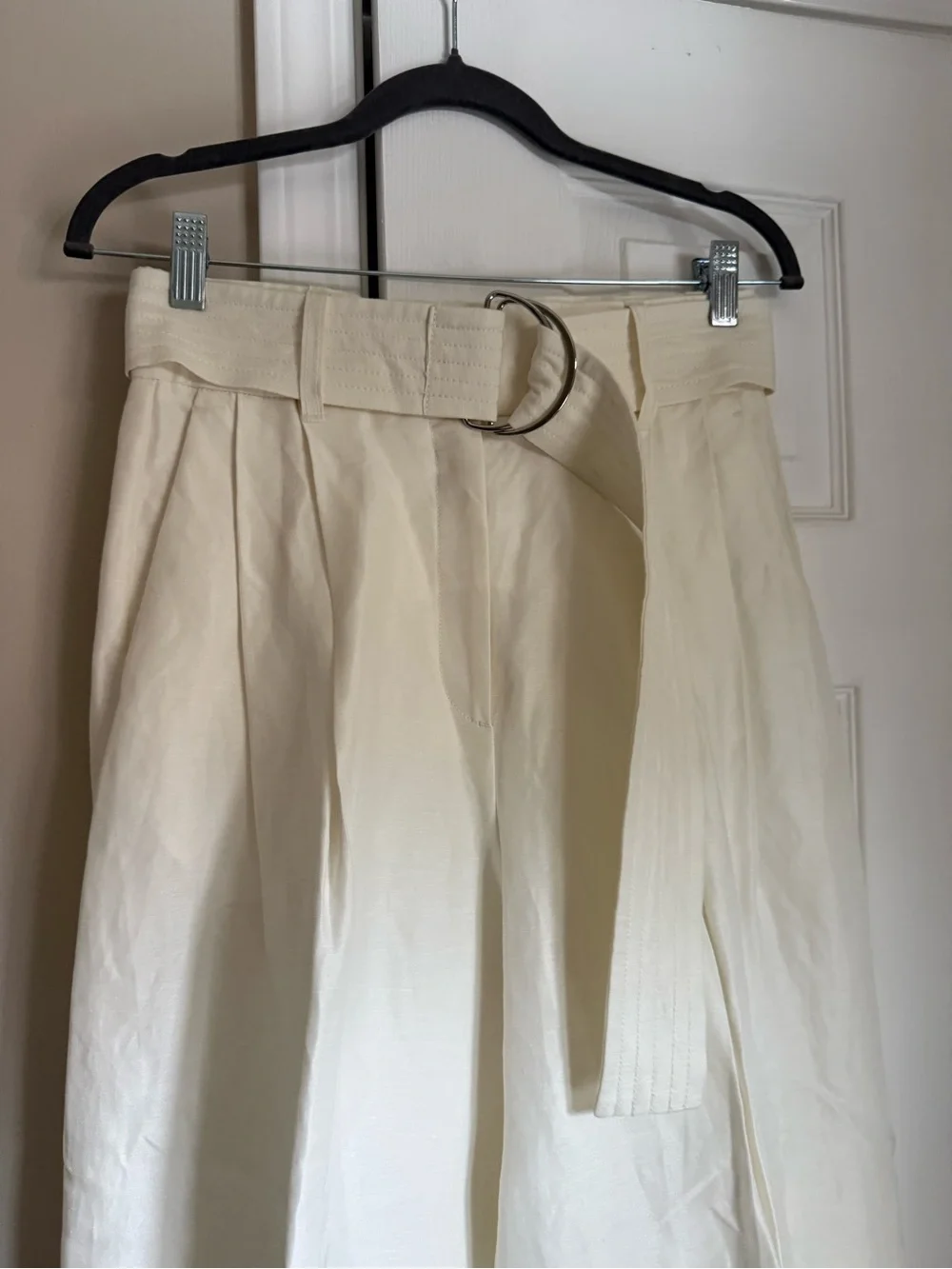 Linen Blend Wide Leg Set in Cream Size Medium NWT